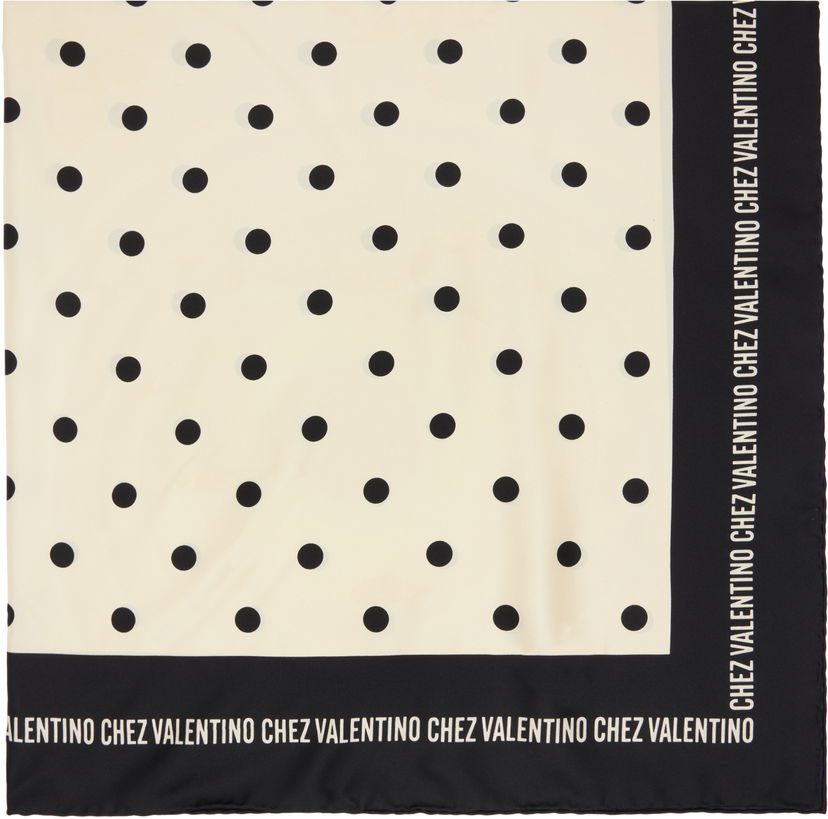 Šál Valentino Garavani 'Chez Valentino' Polka Dot Silk Scarf Biela | 7W2EI114WFM
