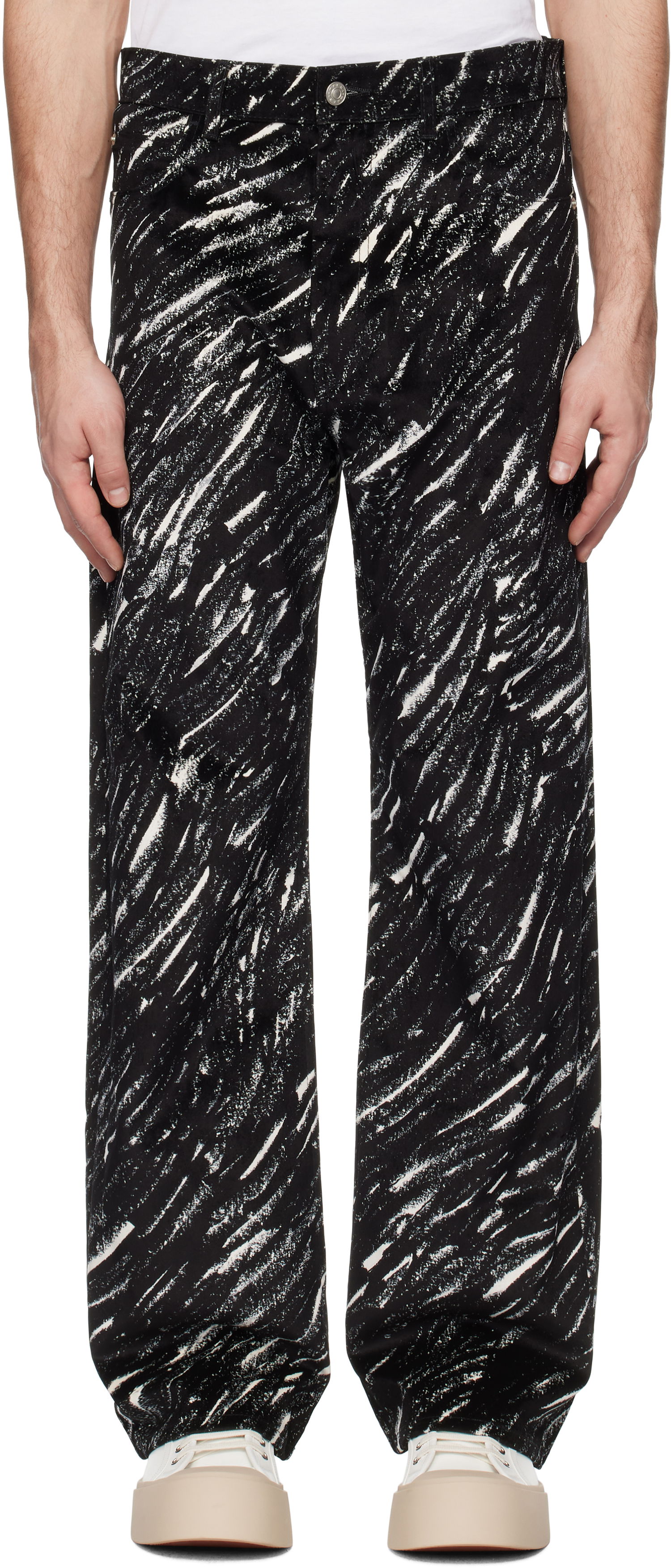 Džínsy Marni Marni Flocked Denim Wide-Leg Jeans Čierna | PUJU0021A0 UTC432, 0