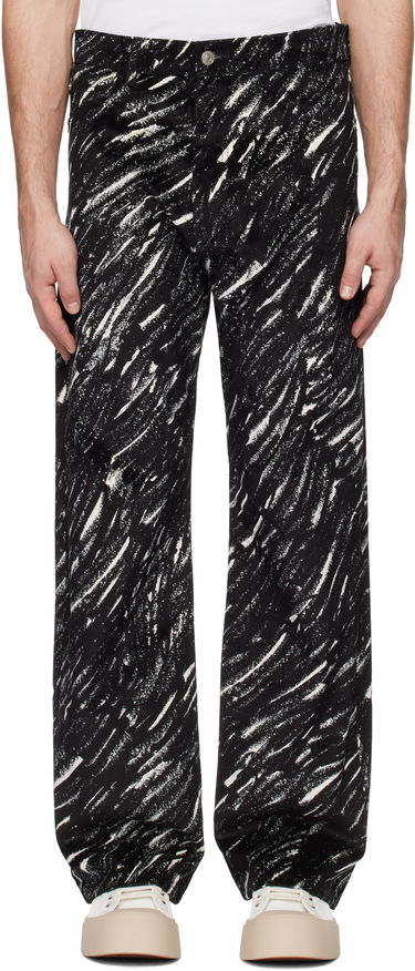 Džínsy Marni Marni Flocked Denim Wide-Leg Jeans Čierna | PUJU0021A0 UTC432, 0