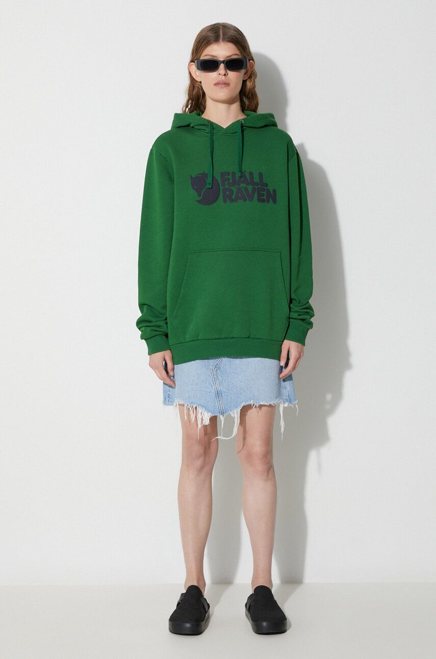 Mikina FJÄLLRÄVEN Hoodie With Print Zelené | 84144, 0