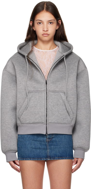 Mikina WARDROBE.NYC WARDROBE.NYC Bonded Zip-Up Hoodie Šedá | W1093F24BJ, 0