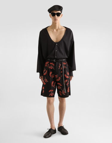 Šortky Dolce & Gabbana Dolce & Gabbana Twill Shorts with Coral Embroidery Čierna | GP10FZFU6X8N0000, 1
