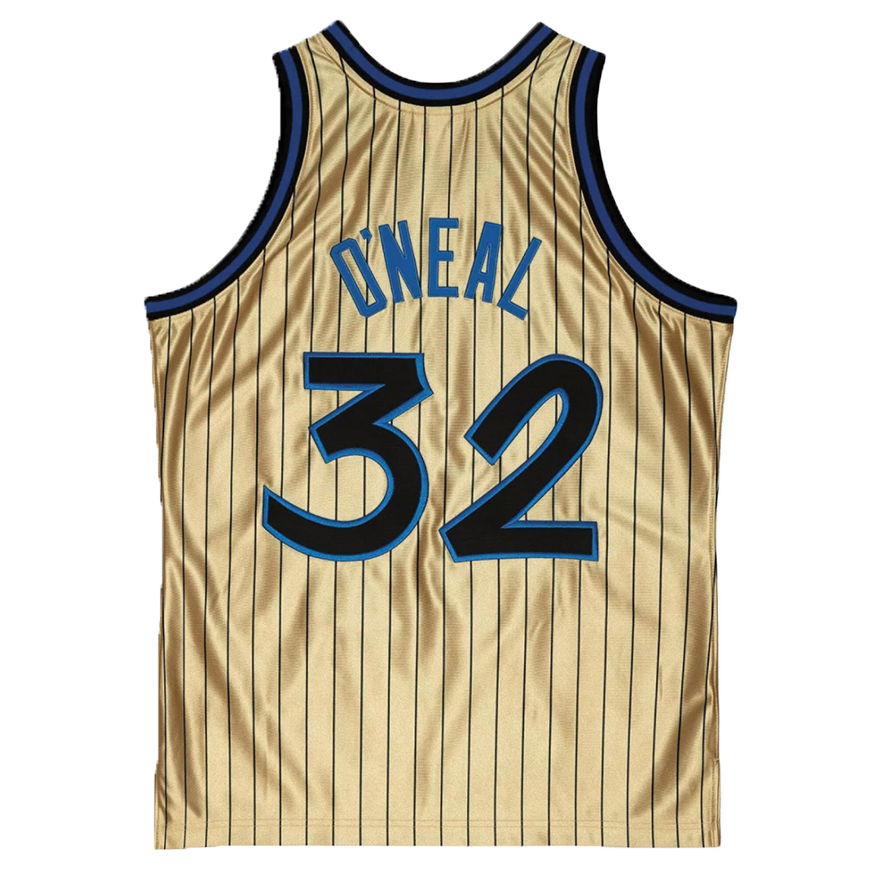 Dres Mitchell & Ness Orlando Magic Shaquille O'Neal 75th Gold Swingman Jersey Metalická | SMJY4398-OMA93SONGOLD, 1