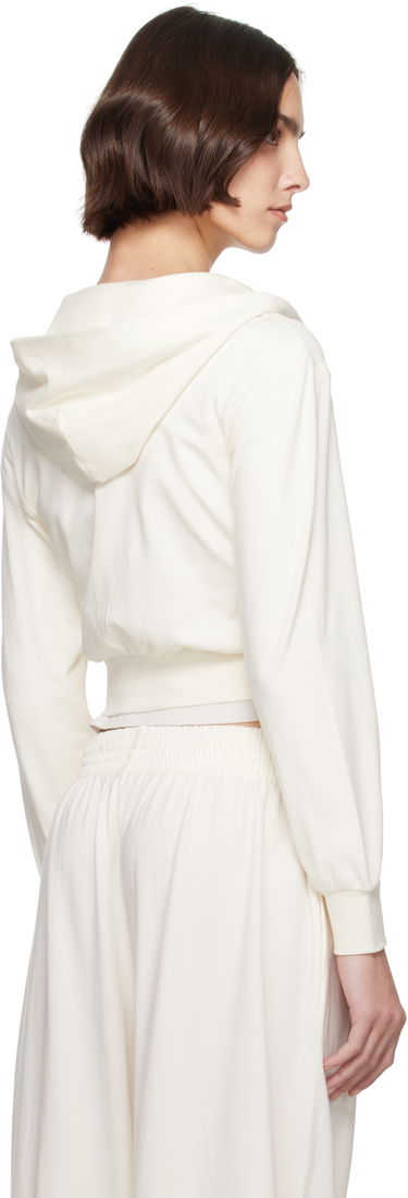Mikina SKIMS SKIMS Cotton Jersey Zip-Up Hoodie Biela | ZU-ZUP-8235W, 2