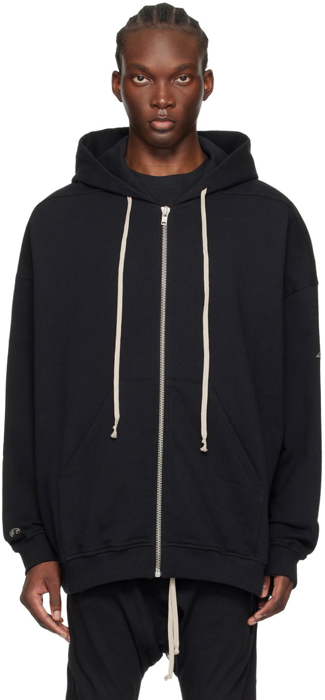 Mikina Rick Owens Oversized Zip Hoodie Čierna | CM01D0463 CHFE, 0