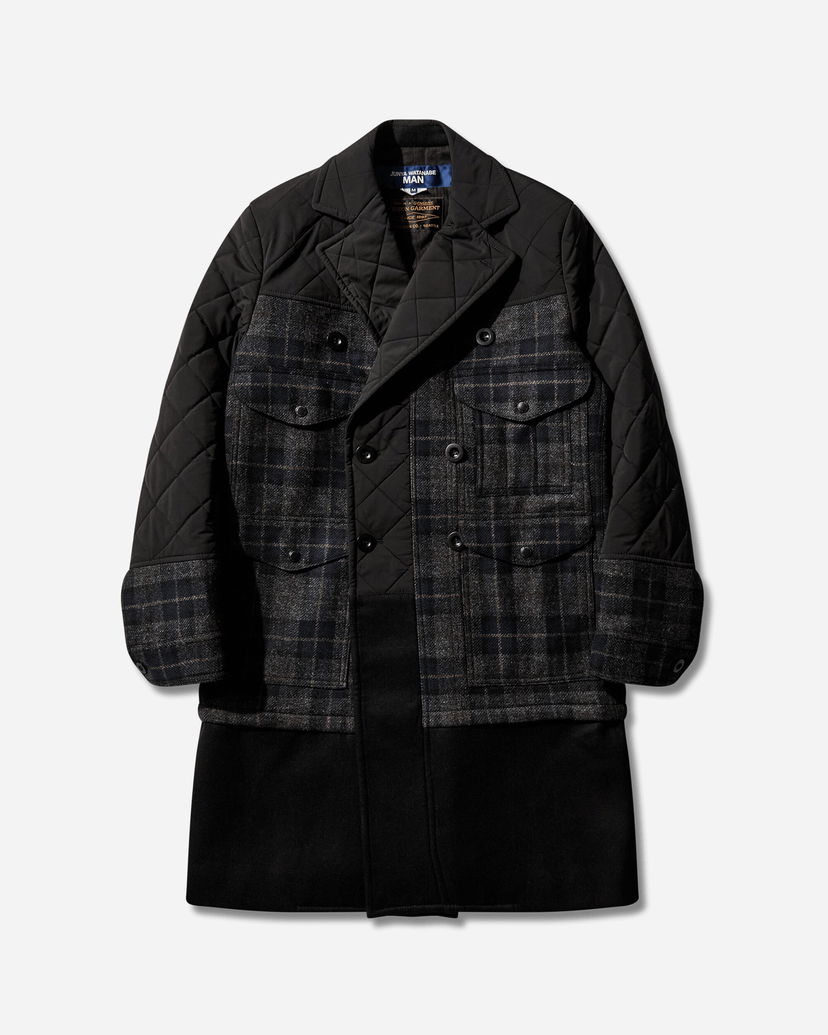 Kabáty Junya Watanabe Paneled Double-Breasted Quilted Check Coat Rôznofarebný | WP-C001-W25 1
