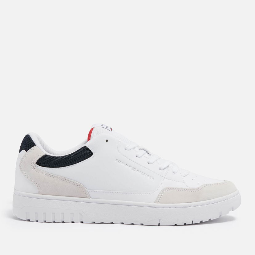 Oblečenie Tommy Hilfiger Men's Core Leather Basket Trainers - UK 7 Biela | FM0FM04730YBS