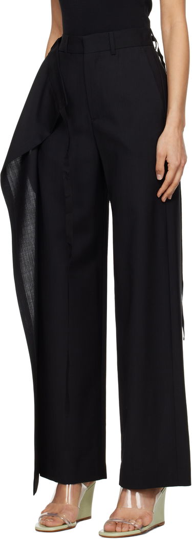 Nohavice Maison Margiela MM6 Maison Margiela Tailoring Wool Canvas Tie Trousers Čierna | S52KA0518 M35080, 3