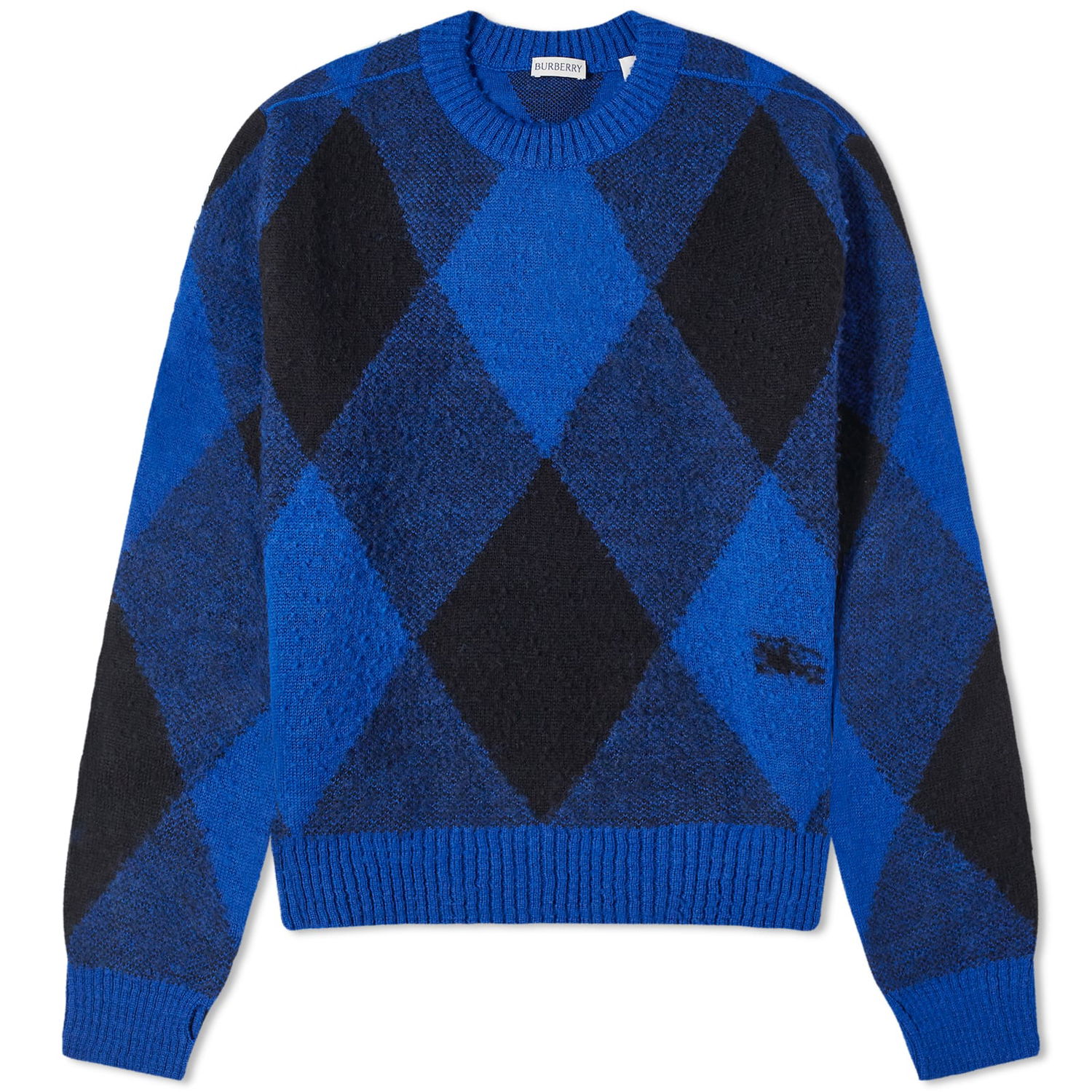 Sveter Burberry Large Check Crew Knit Knight Ip Check Navy | 8078750-B7647, 0