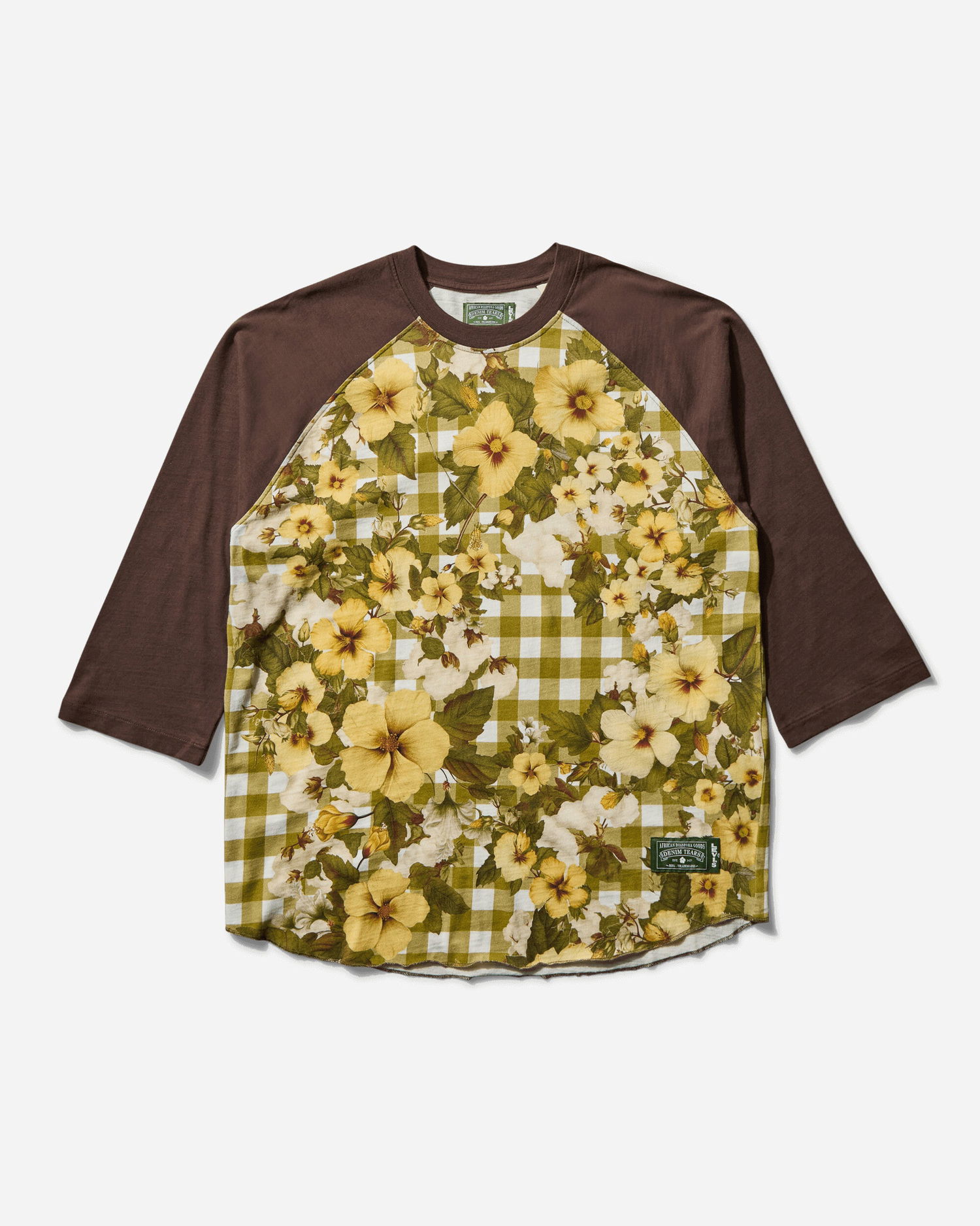 Tričko Levi's Denim Tears Floral Gingham Baseball T-Shirt Hnedá | 000VN-0000 000, 1