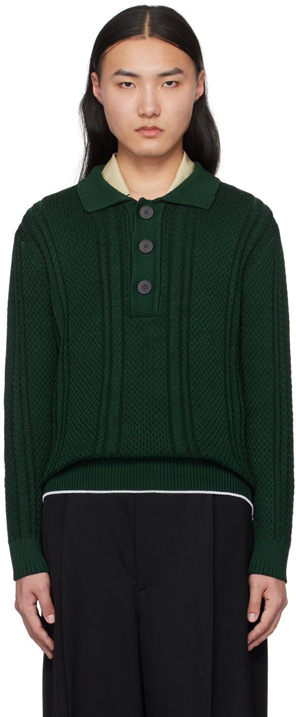 Polo tričko Jacquemus Les Sculptures 'La maille Belo' Polo Tee Zelené | 24E245KN453-2369, 0