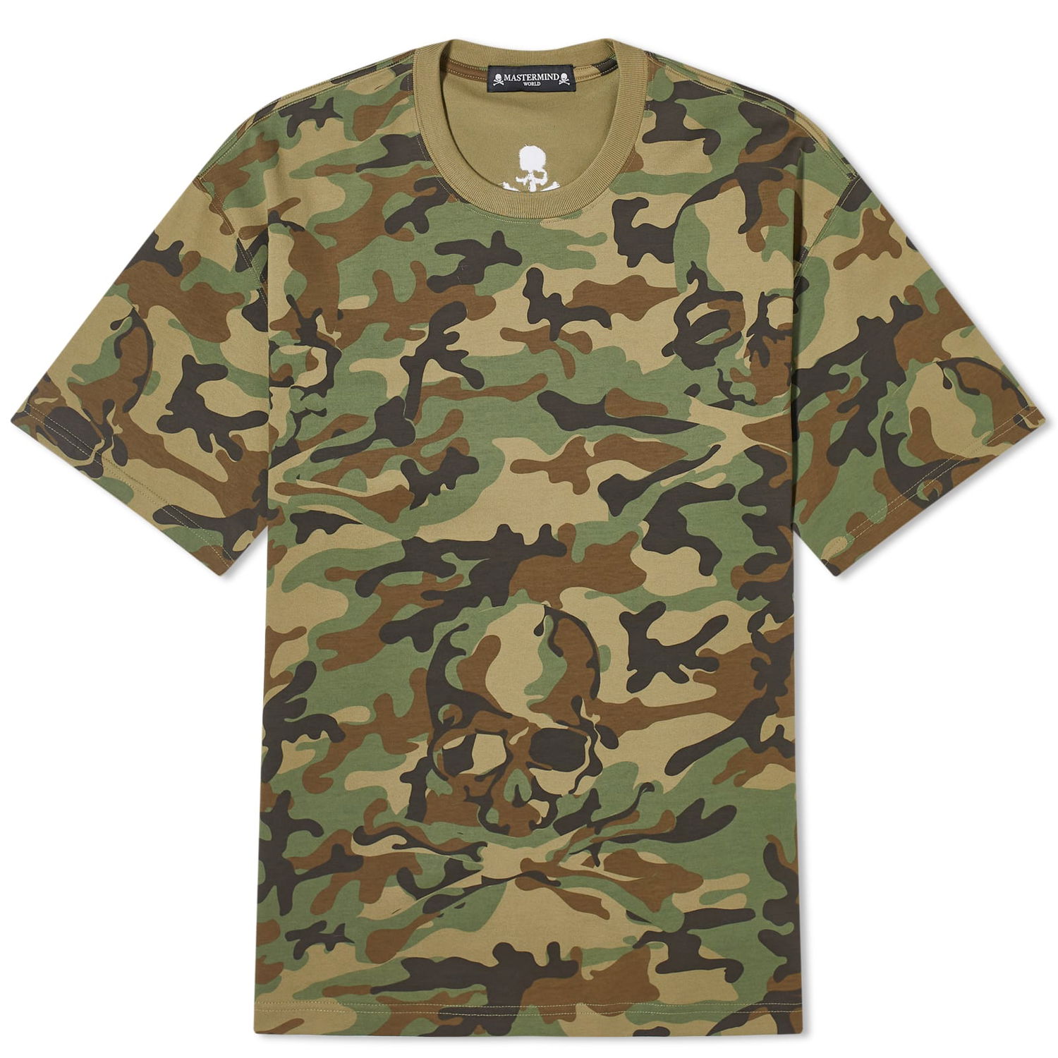 Tričko Mastermind WORLD Skull Camo T-Shirt Zelené | MW24S12-TS077-WDL, 0