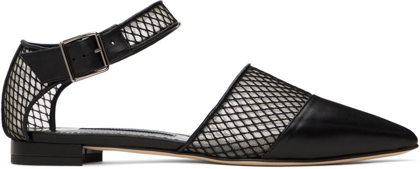 Sukňa Manolo Blahnik Manolo Blahnik Jatelah Mesh Ballerina Flats Čierna | 424-1853
