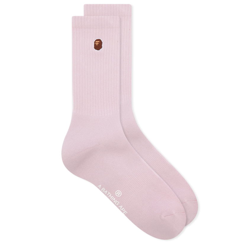 Ponožky BAPE A Bathing Ape Ape Head One Point Socks Ružová | 001SOK302001L-PNK