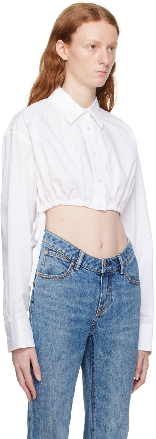Košeľa Alexander Wang Alexanderwang.t Cropped Tie-Hem Shirt Biela | 4WC3231400, 1