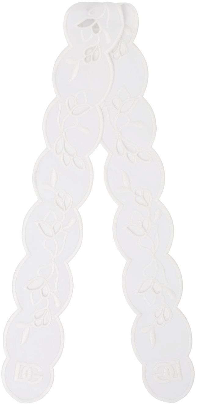 Šál Dolce & Gabbana Dolce&Gabbana Broderie Anglaise Headscarf Biela | FS215ZGDCL5, 1