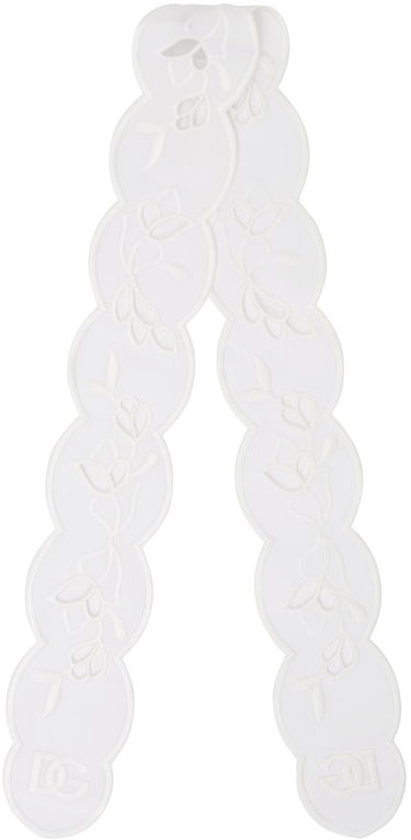 Šál Dolce & Gabbana Dolce&Gabbana Broderie Anglaise Headscarf Biela | FS215ZGDCL5, 1