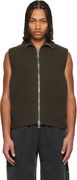 Jean Paul Gaultier Ribbed Knit Collared Full-Zip Sweater Vest
