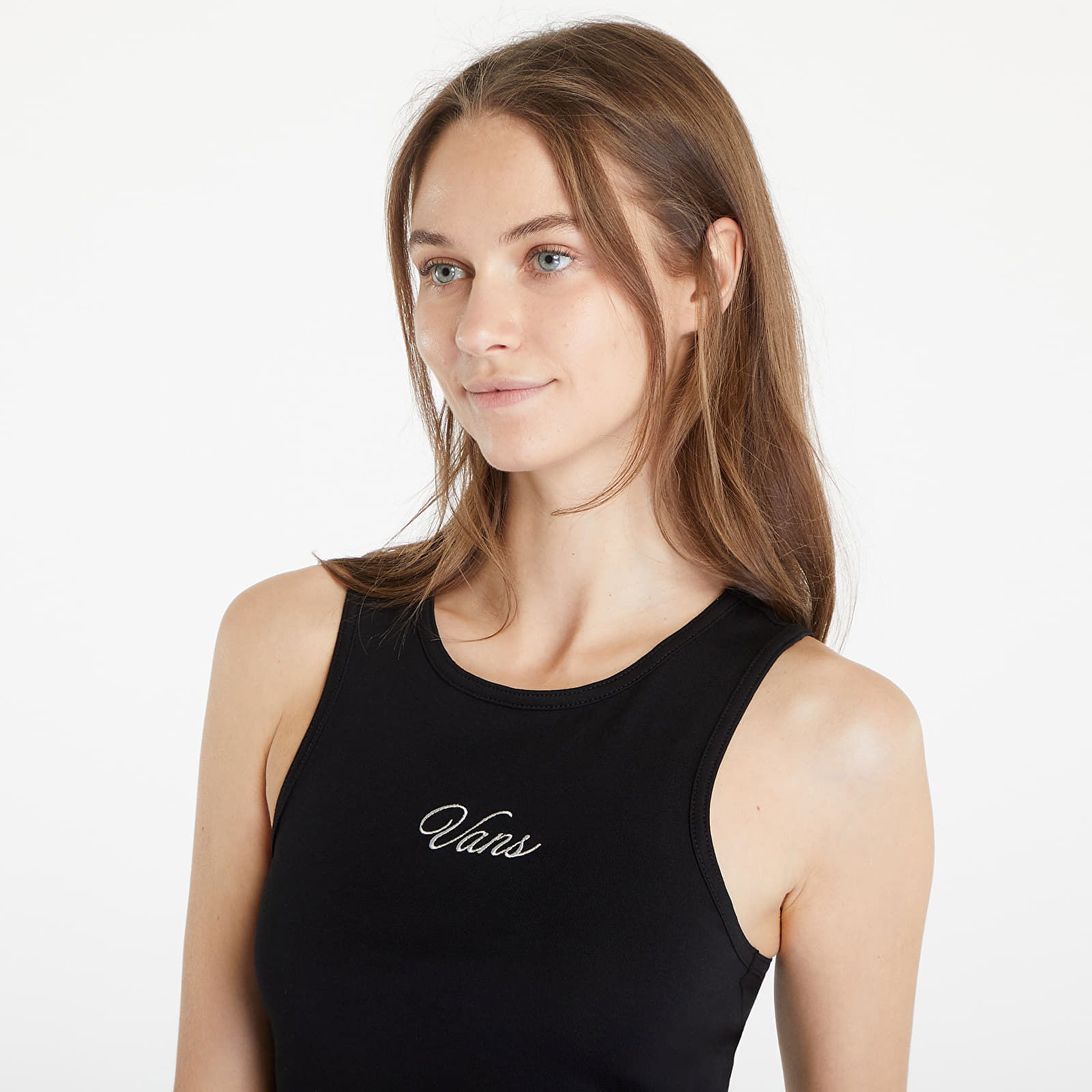 Top Small Staple Fitted Crop Tank Black