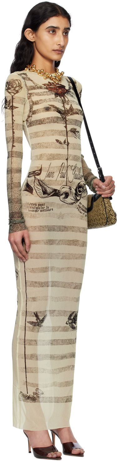 Šaty Jean Paul Gaultier Jean Paul Gaultier Tattoo Marinière Maxi Dress Béžová | 25/34-F-RO396-T585-030030, 1