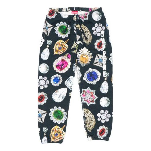 Tepláky Supreme Jewels Printing Sweatpants Čierna | SUP-FW18-488