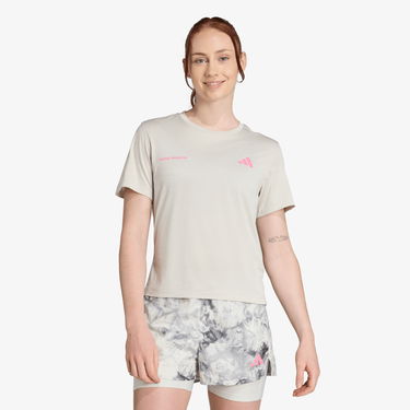 Tričko adidas Performance Own The Run Melange Running T-Shirt Béžová | JN9606, 1