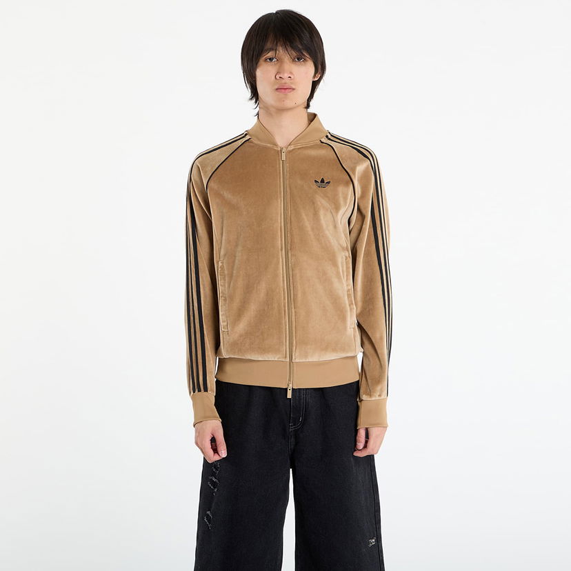 Súprava adidas Originals SST Adicolor Velour Track Top Hnedá | JX1561