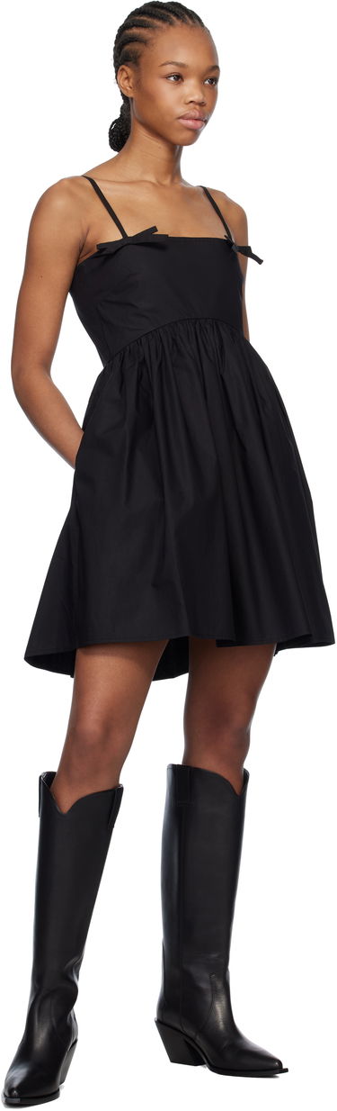 Šaty GANNI Ganni Cotton Poplin Strap Mini Dress Čierna | W0194, 3