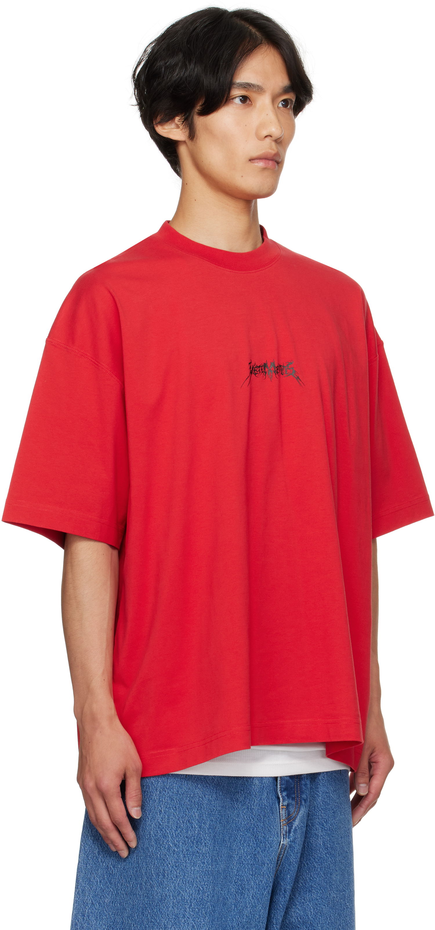 Tričko VETEMENTS VETEMENTS Metal Logo Regular Fit T-Shirt Červená | UH76TR600R, 1