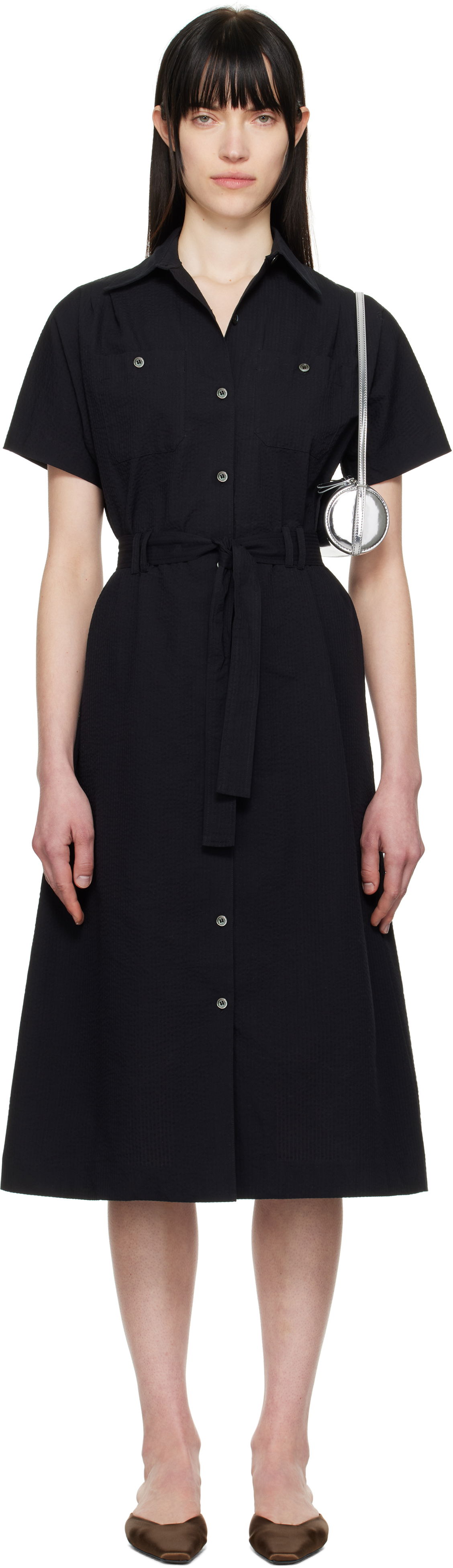 Šaty A.P.C. A.P.C. New Drew Midi Shirt Dress Čierna | COGXU-F05959, 0