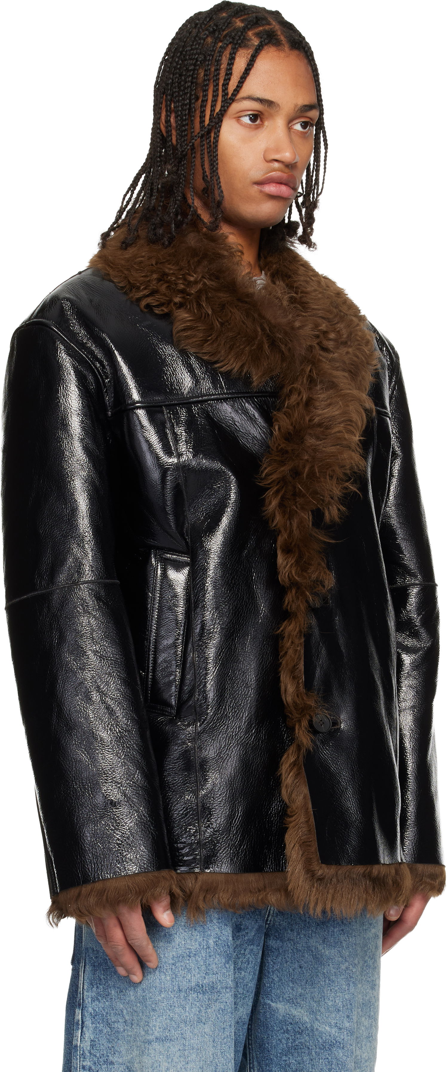 Bunda Diesel L-Harnett Reversible Shiny Shearling Jacket Hnedá | A18586-0LKCQ-9XXA, 1