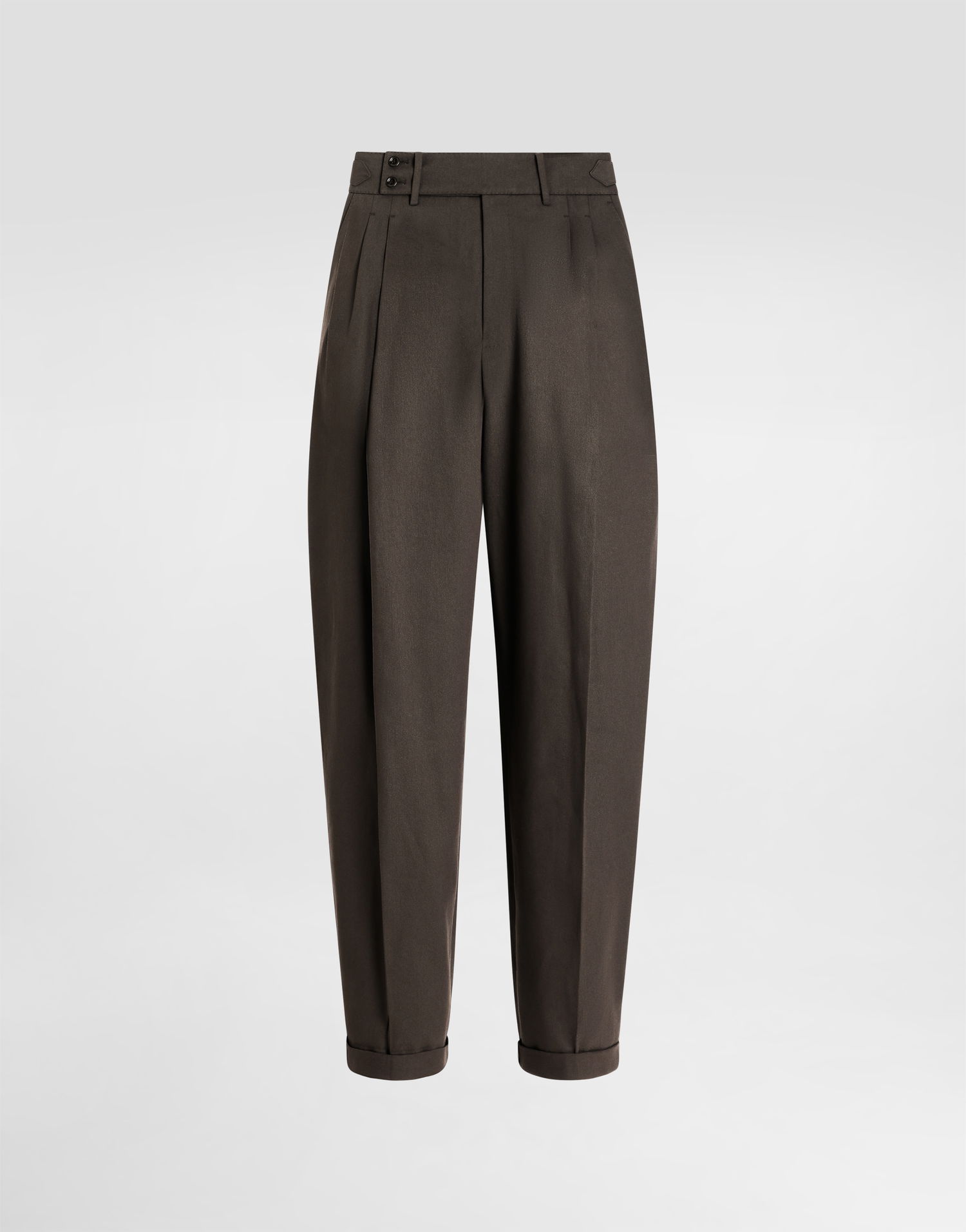 Nohavice Dolce & Gabbana Dolce & Gabbana Twill Pleated Cuffed Pants Hnedá | GP11LTFU6X8M1348, 0