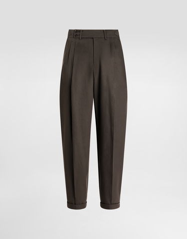 Nohavice Dolce & Gabbana Dolce & Gabbana Twill Pleated Cuffed Pants Hnedá | GP11LTFU6X8M1348, 0