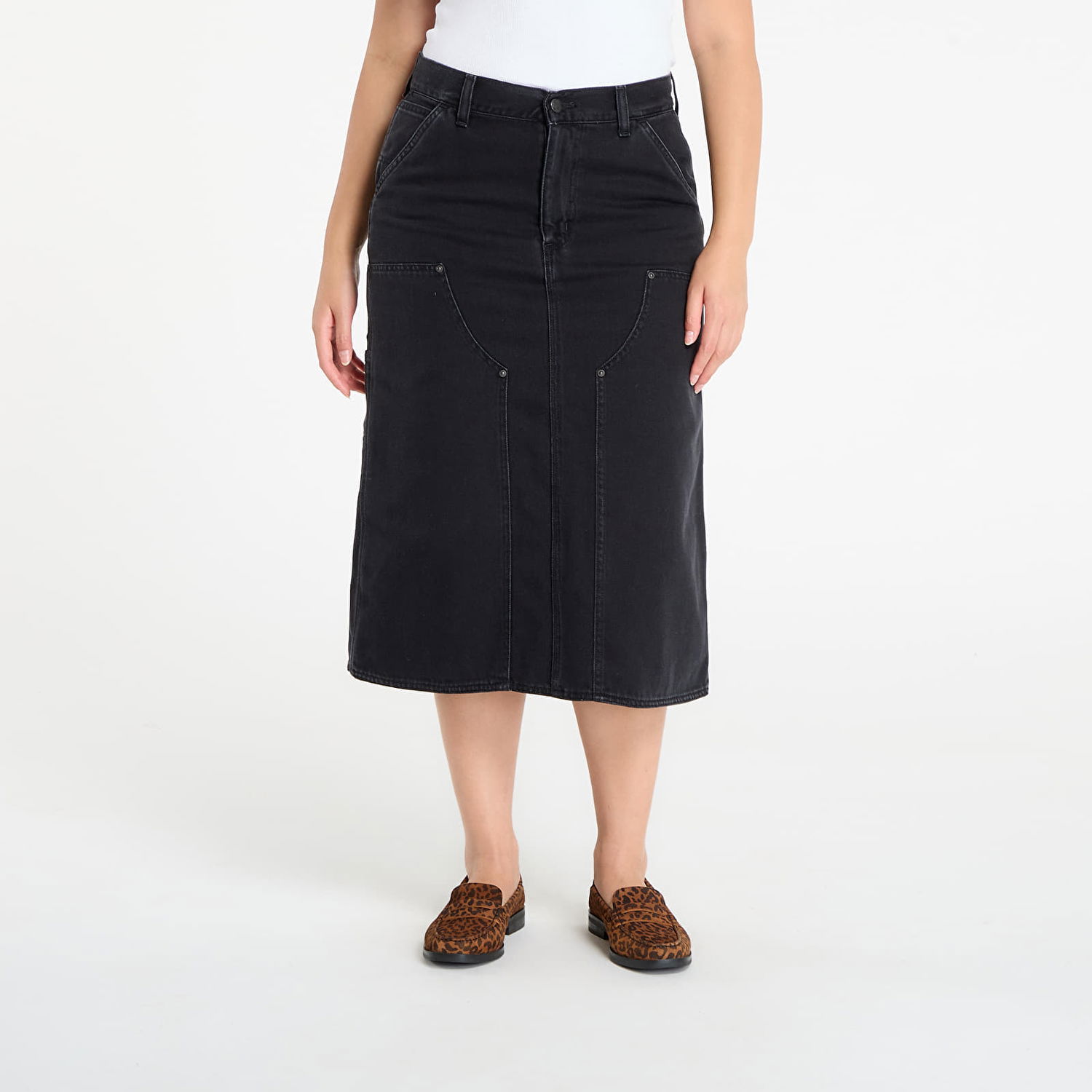 Sukňa Carhartt WIP Double Knee Stone Washed Skirt Čierna | I035880.8906, 0