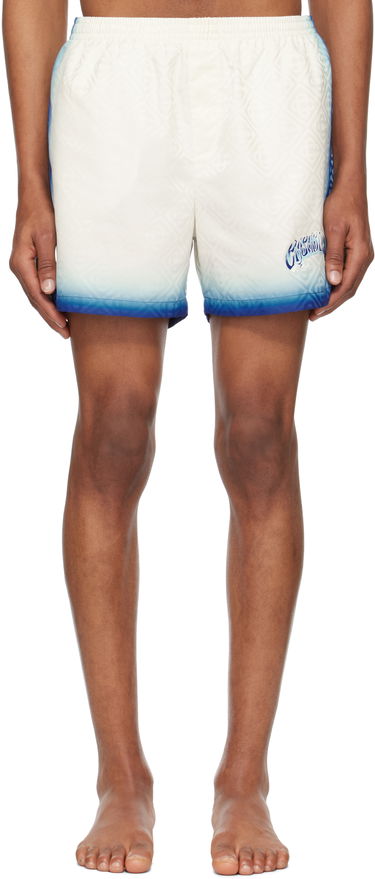 Plavky Casablanca Casablanca Printed Jacquard Monogram Swim Shorts Biela | MS25-TR-224-01, 0