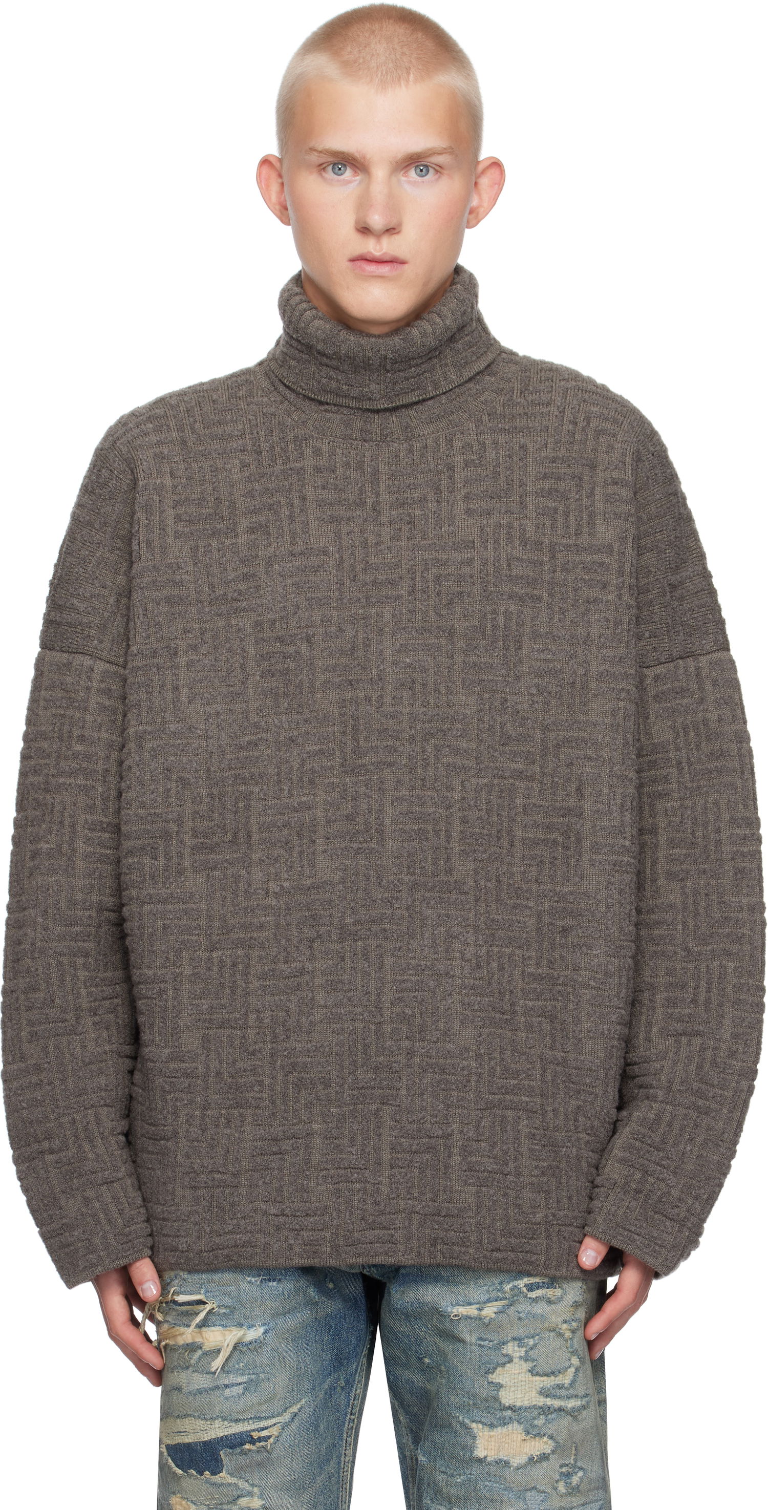 Sveter Fear of God Fear of God Wool Jacquard Turtleneck Sweater Hnedá | FG820-22810WJB, 0