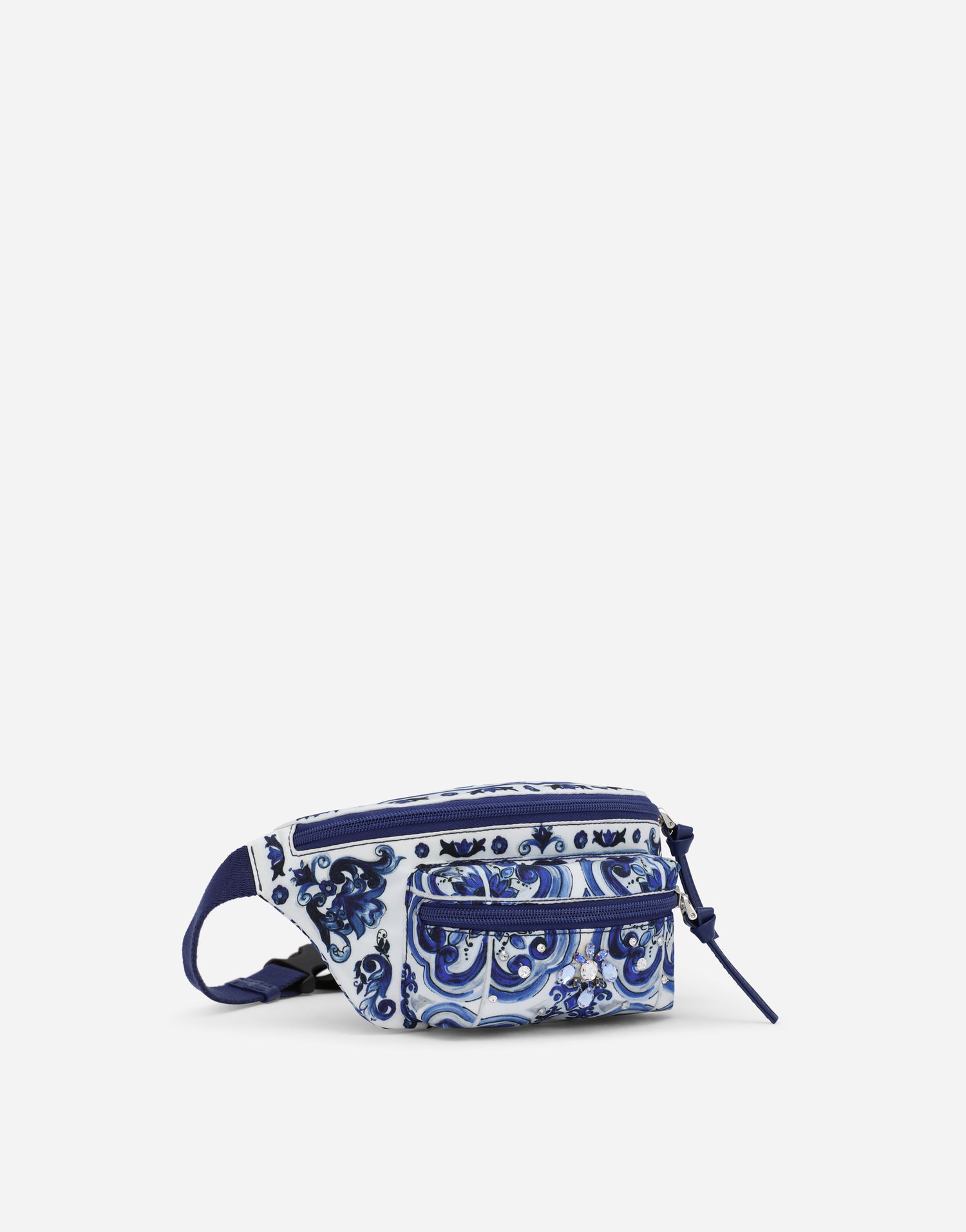 Ľadvinka Dolce & Gabbana Dolce & Gabbana Majolica-print Nylon Belt Bag Modrá | EB0237AZ189HA3OB, 1