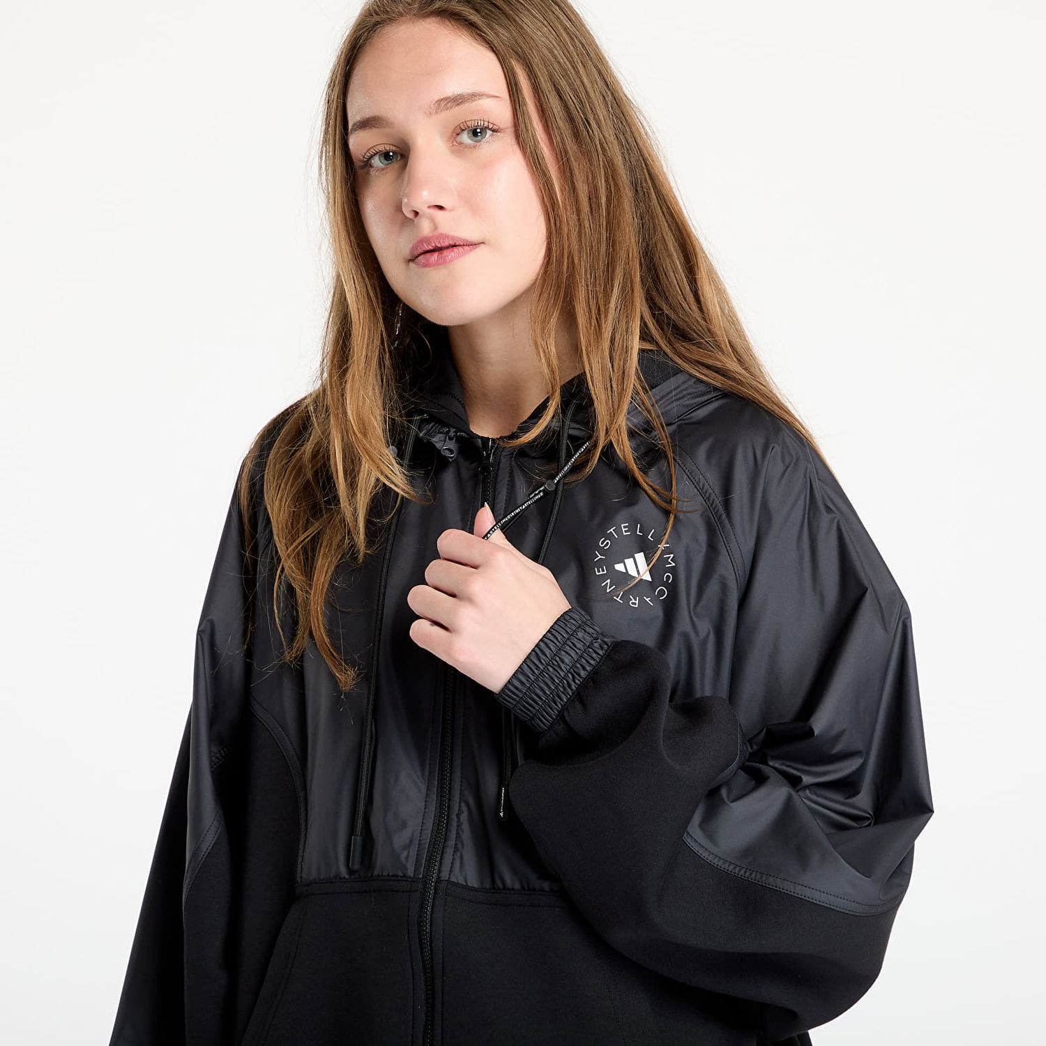 Mikina adidas Performance adidas by Stella McCartney Material Mix Full-Zip Hoodie Čierna | JI5243, 1