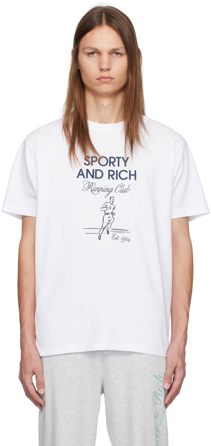 Tričko Sporty & Rich White Running Man T-Shirt Biela | TO042S409RW, 0