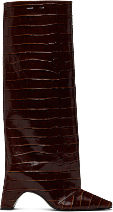 Starostlivosť o obuv Coperni Coperni Croco Bridge Tall Boots Hnedá | COPSH03F6032, 0