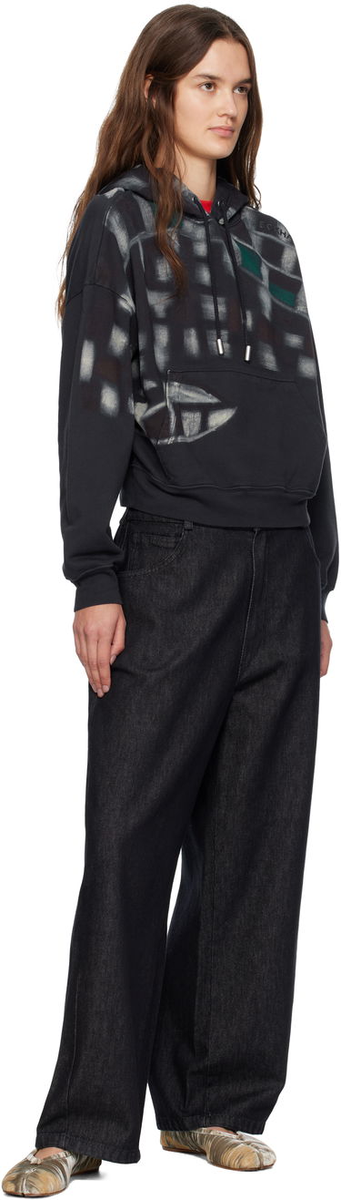 Mikina Eckhaus Latta Eckhaus Latta Garment-Dyed Printed Hoodie Čierna | 251-EL-PF25-P -, 3