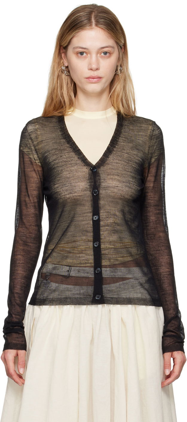 Sveter Acne Studios Lightweight Knit Cardigan Čierna | A60516-, 0