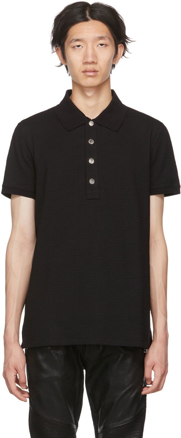 Polo tričko Balmain Embroidered Polo Shirt Čierna | YH1GB000JB82, 0