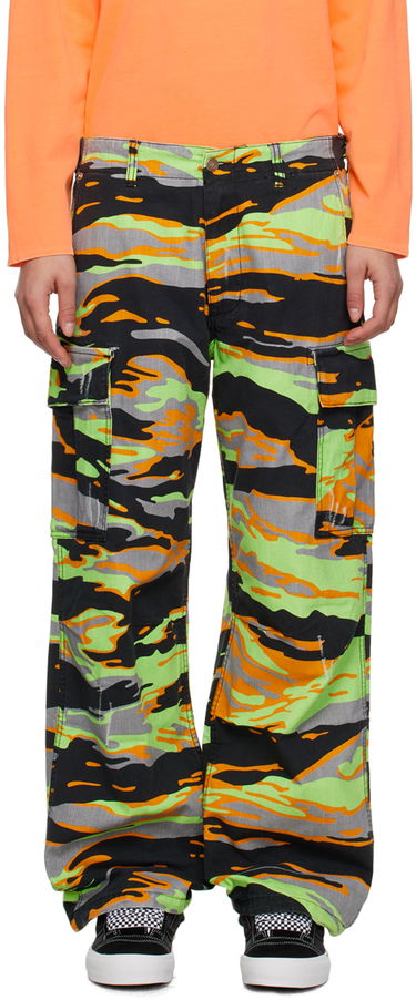 Cargo nohavice ERL ERL Printed Denim Cargo Pants Zelené | ERL06P003, 0