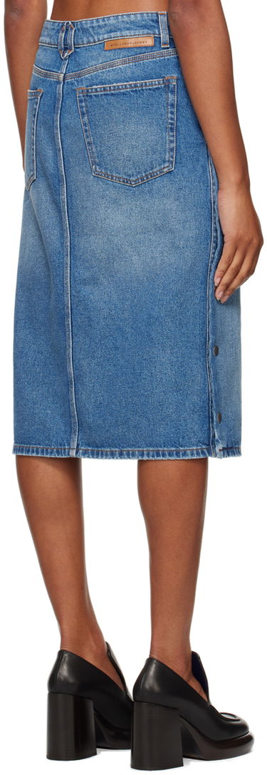 Sukňa Stella McCartney Snap Denim Midi Skirt Modrá | 6D03293SQH00, 2
