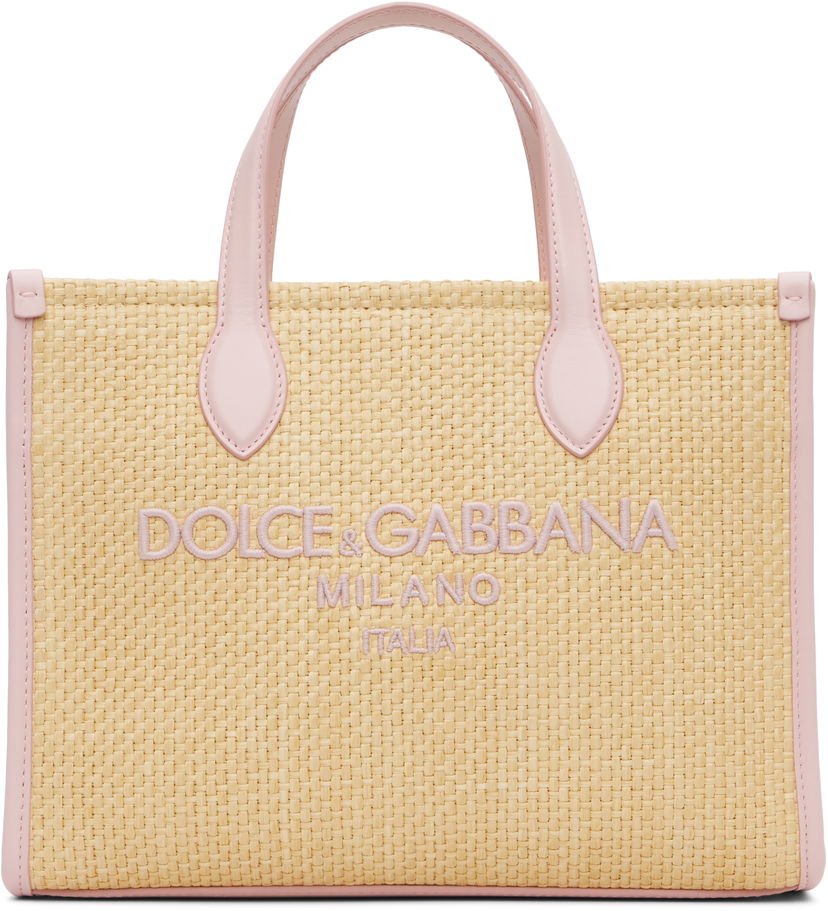 Tote bag Dolce & Gabbana Straw Logo Tote Ružová | EB0252 AY310