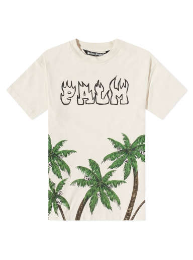 Tričko Palm Angels Palms and Skulls Tee Béžová | PMAA072S23JER0050155