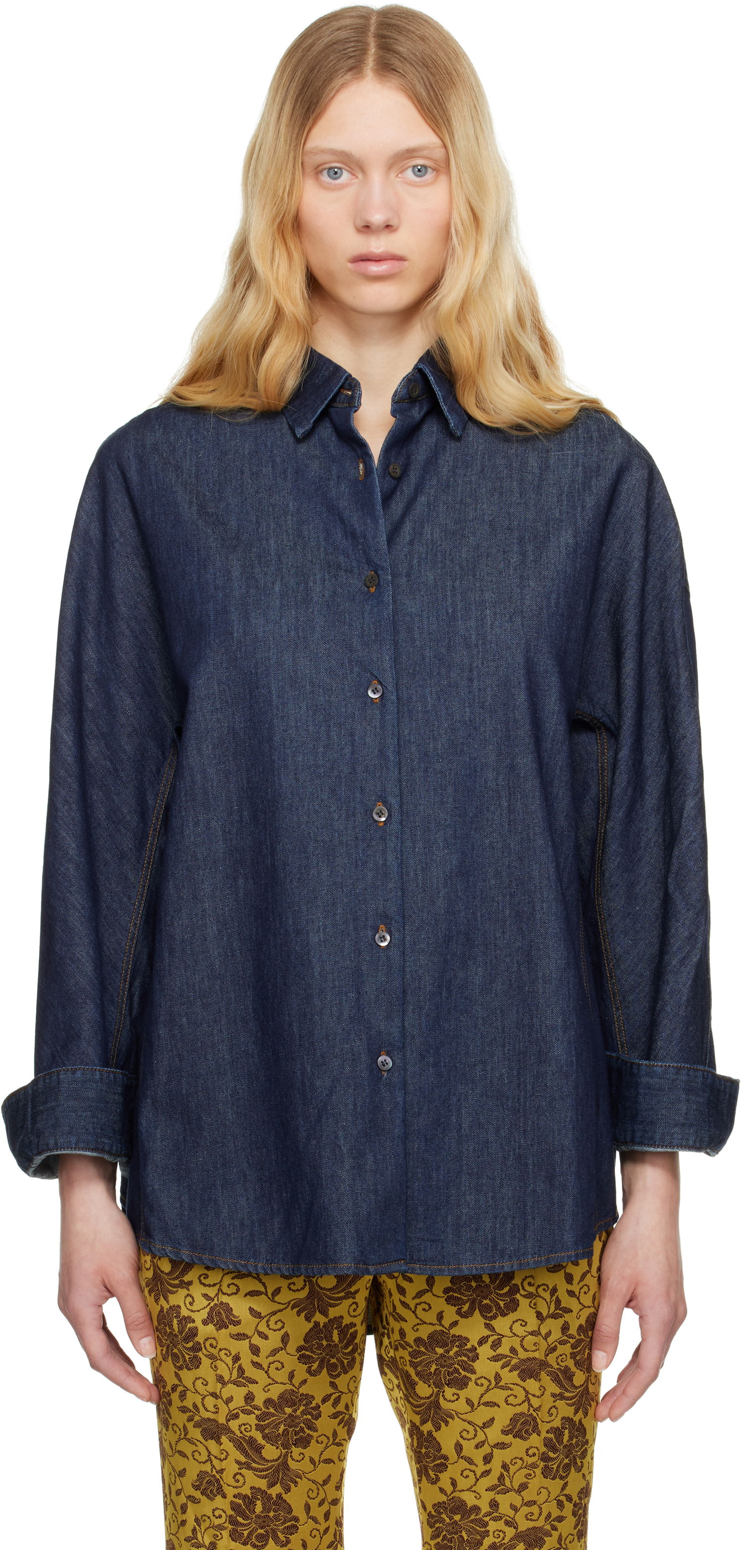 Košeľa Dries Van Noten Dries Van Noten Buttoned Denim Shirt Modrá | 251-010729-1553, 0