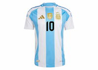 Argentina 2024 Messi Home Authentic Jersey White/Blue Burst