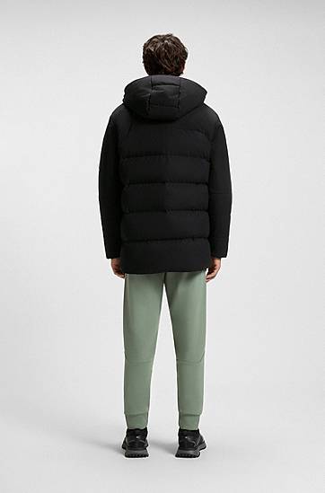 Parka BOSS Water-repellent Parka Jacket with Down Filling Čierna | 50547262, 1